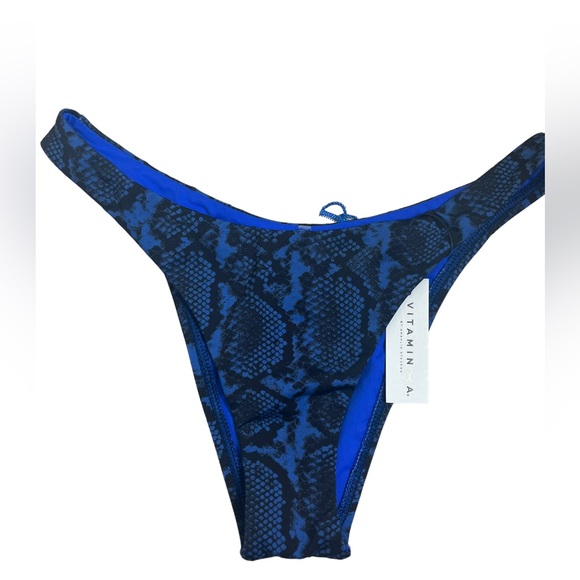 NEW Vitamin A Swim Vinca Snake Print California High Leg Bikini Bottom Small/6 - Picture 8 of 8